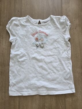 Janie and Jack White Tee with Pink 'Hello Summer' Graphic